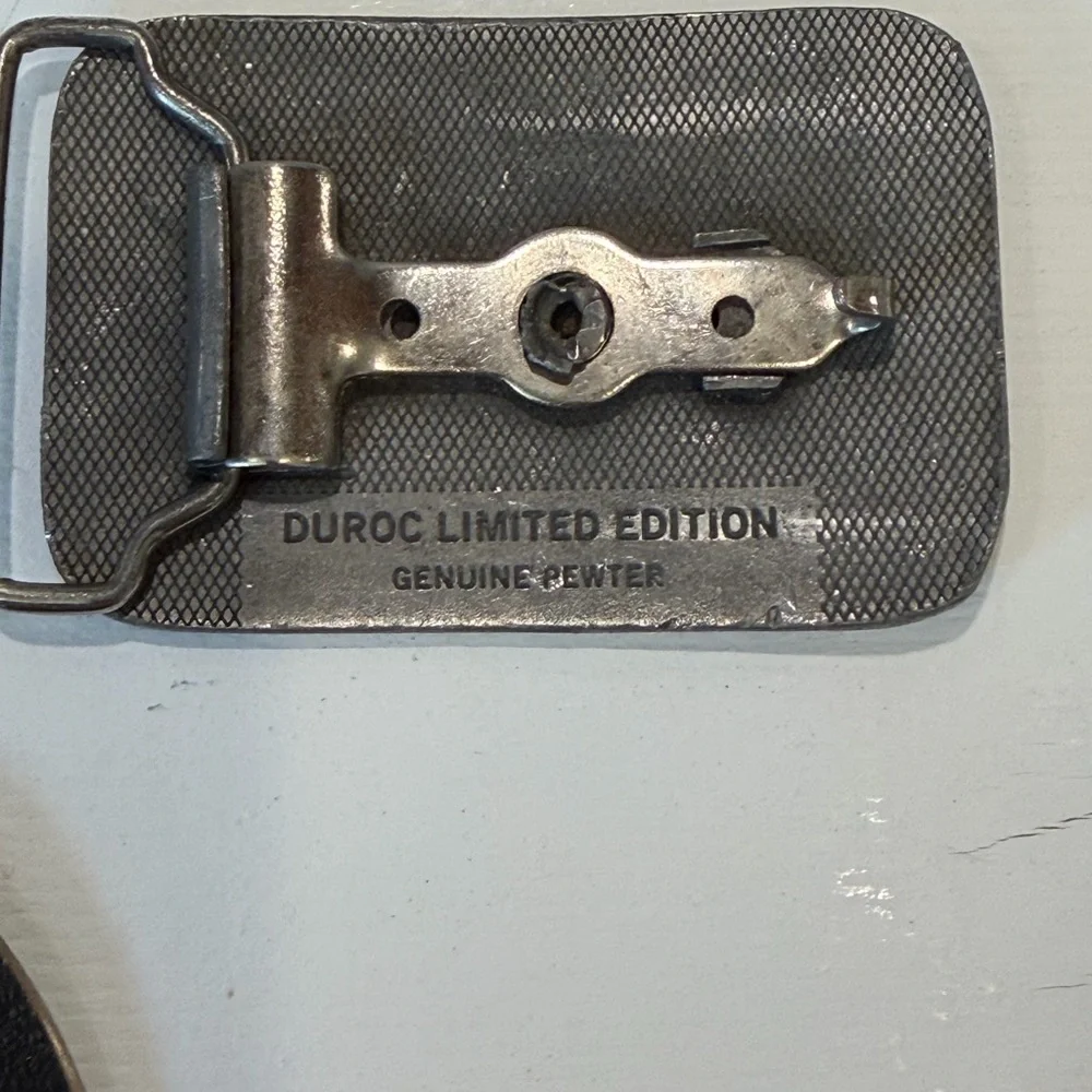 Brass and pewter big buckles
